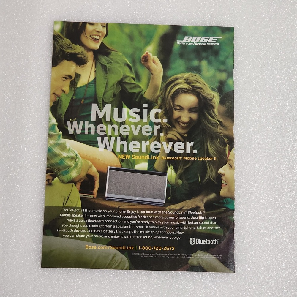 2012 Bose SoundLink Bluetooth Speaker Print Ad Vintage Magazine Clipping 8x10
